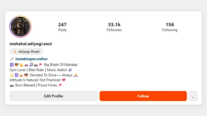 Mahakal Bio With Emoji For Instagram